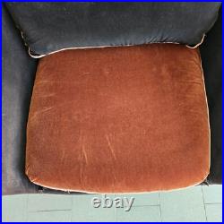 Fauteuil Vintage Art Deco Francais 1930 1940 En Velours & Bois 30s 40s