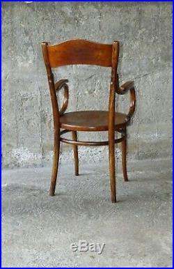 Fauteuil bistrot bois-courbé vers 1910 assise bois No Thonet
