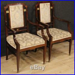 Fauteuils franais couple chaise Art Deco meubles salon bois acajou d'or 900