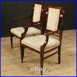 Fauteuils franais couple chaise Art Deco meubles salon bois acajou d'or 900
