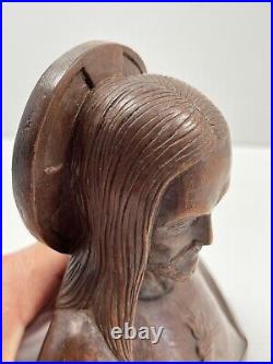 Ferdinand PARPAN (1902-2004) Christ au Sacré-Coeur Sculpture sur Bois Art Déco