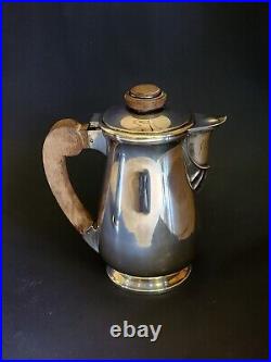 Frionnet Francois Metal Argente Art Déco 1930 Service A Cafe Silver Bois 1925