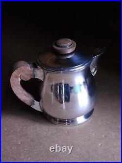 Frionnet Francois Metal Argente Art Déco 1930 Service A Cafe Silver Bois 1925