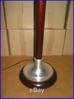 GRAND LAMPADAIRE MAZDA EPOQUE 1930 LAMPE chrome alu et bois couleur acajou. En p