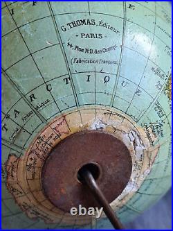 Globe terrestre / Mappemonde G. Thomas Editeur Pied bois Ø = 12,2 cm