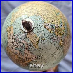 Globe terrestre / Mappemonde G. Thomas Editeur Pied bois Ø = 12,2 cm