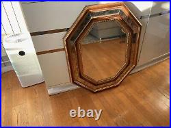 Grand Miroir Octogonal Ancien En Bois Doré Bestelnummer Belgique Art Déco 80 cm