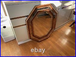 Grand Miroir Octogonal Ancien En Bois Doré Bestelnummer Belgique Art Déco 80 cm