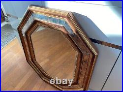 Grand Miroir Octogonal Ancien En Bois Doré Bestelnummer Belgique Art Déco 80 cm