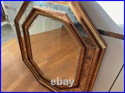 Grand Miroir Octogonal Ancien En Bois Doré Bestelnummer Belgique Art Déco 80 cm