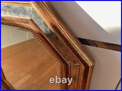 Grand Miroir Octogonal Ancien En Bois Doré Bestelnummer Belgique Art Déco 80 cm