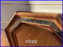 Grand Miroir Octogonal Ancien En Bois Doré Bestelnummer Belgique Art Déco 80 cm