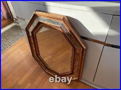 Grand Miroir Octogonal Ancien En Bois Doré Bestelnummer Belgique Art Déco 80 cm