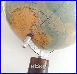 Grand globe terrestre, mappemonde, Allemagne d'époque Art-Déco. H. 50 cm