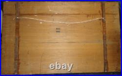 Grand panneau pyrogravé Scène Chasse peinture sur bois période art déco 105 X 64 Grand panneau pyrogravé Scène Chasse peinture sur bois période art déco 105 X 64