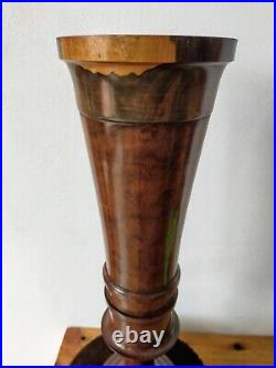 Grand vase en bois précieux hauteur 50cm avec la base