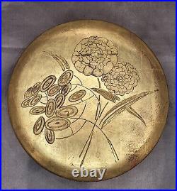 Grosse boite 25cm? Art Déco, bois fleurs feuilles d'or gilded wood box flowers