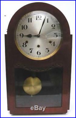 Grosse pendule borne sonnerie et carillon placage acajou clock fonctionne