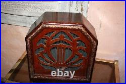 Haut-parleur bois C. 1930 diffuseur tsf radio art déco Celestion