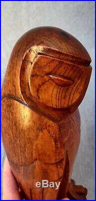 Hibou Art Déco en bois sculpté dans le goût de Edouard Marcel Sandoz