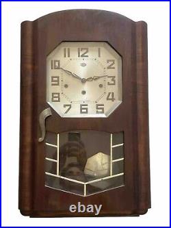 Horloge Pendule Carillon Ancien ODO 30 8 Marteaux 6 Tiges Art Déco Antique Clock