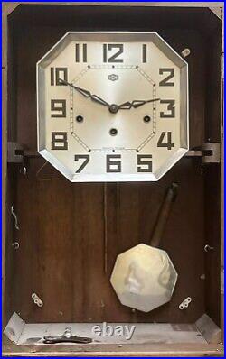 Horloge Pendule Carillon Ancien ODO 30 8 Marteaux 6 Tiges Art Déco Antique Clock