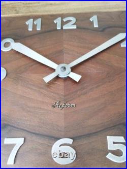 Horloge murale Art déco REFORM Mécanisme Suisse 1930 1940 bois vintage