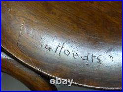 Importante Coupe Plateau en bois Art Déco signée a. Hoedts