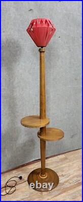 Lampadaire serviteur style Art Déco Période 1940-1950 en bois teinté Lampadaire serviteur style Art Déco Période 1940-1950 en bois teinté