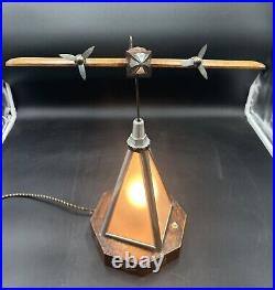 Lampe Art Déco Avion Bombardier Des Années 30/40