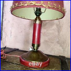 Lampe Art Déco Laiton et bois rouge