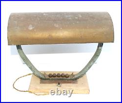 Lampe De Bureau En Métal Chromé Cuivre Et Bois Art Déco 1930 1940
