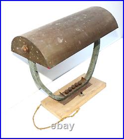 Lampe De Bureau En Métal Chromé Cuivre Et Bois Art Déco 1930 1940