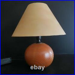 Lampe chevet GL pied bois éclairage vintage art déco design XX SPAIN N4418