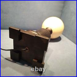 Lampe d'époque Art Déco en Ébène et Oeuf H. 45cm Ancienne. 1930