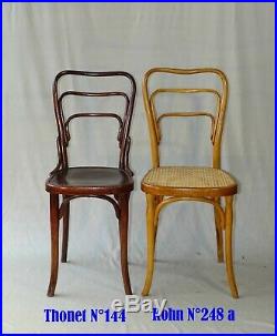 Lot de 4 chaises Thonet N°144, 1911 assises bois, modéle copié sur KOHN 248 a