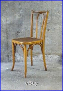 Lot de 4 chaises bistrot assises bois vers 1920(no Baumann noThonet)