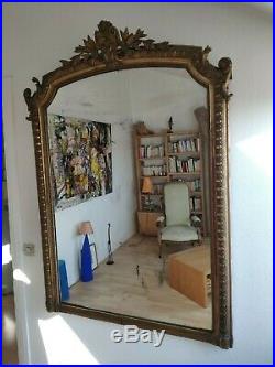 Magnifique Ancien Grand Miroir De Cheminée