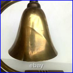 Magnifique Lampe De Bureau En Laiton Et Bois A Électrifié Art Deco