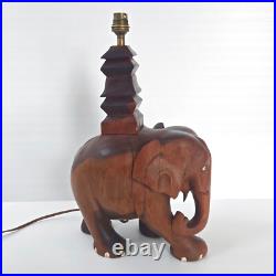 Magnifique Lampe Elephant Vintage Art Deco 1940 1950 En Bois Massif 40s 50s