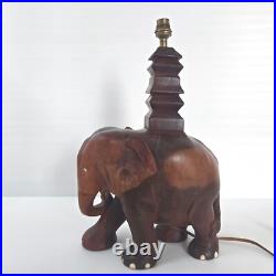 Magnifique Lampe Elephant Vintage Art Deco 1940 1950 En Bois Massif 40s 50s