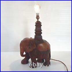 Magnifique Lampe Elephant Vintage Art Deco 1940 1950 En Bois Massif 40s 50s