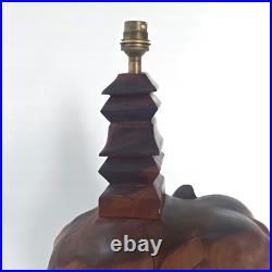 Magnifique Lampe Elephant Vintage Art Deco 1940 1950 En Bois Massif 40s 50s