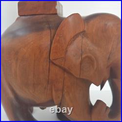 Magnifique Lampe Elephant Vintage Art Deco 1940 1950 En Bois Massif 40s 50s