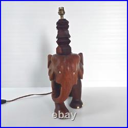 Magnifique Lampe Elephant Vintage Art Deco 1940 1950 En Bois Massif 40s 50s