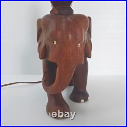 Magnifique Lampe Elephant Vintage Art Deco 1940 1950 En Bois Massif 40s 50s