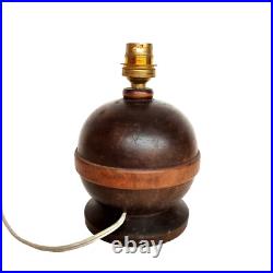 Magnifique Pied Lampe Boule En Bois Art Déco Moderniste Era Charles Dudouyt