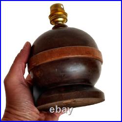 Magnifique Pied Lampe Boule En Bois Art Déco Moderniste Era Charles Dudouyt