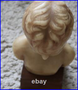 Magnifique rare école française buste d'enfant cire socle bois env 1900 Art déco Magnifique rare école française buste d'enfant cire socle bois env 1900 Art déco