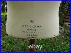 Mannequin Stockman Rare Loft Deco Couture Pied Bois
